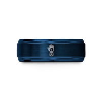 personalized jewelry for her – blue tungsten prosthetic hand wedding band