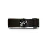 best rings for women – black & grey tungsten chameleon curled tail wedding band
