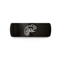 unique presents for wife – black tungsten chameleon curled tail wedding band
