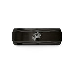 best rings for women – black tungsten chameleon curled tail wedding band