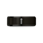 engraved jewelry for her – black tungsten cotter pin wedding band