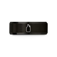 personalized rings for women – black tungsten growler wedding band