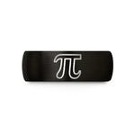 unique anniversary present ideas – black tungsten pi symbol wedding band