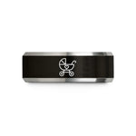 unique presents for her – black & grey tungsten stroller heart wedding band
