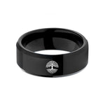 tungsten carbide wedding bands – black tungsten willow roots wedding band