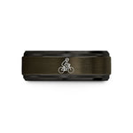 personalized presents for her – gunmetal & black tungsten commuter cyclist wedding band