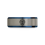 best presents for her – black & blue & silver tungsten cube robot wedding band
