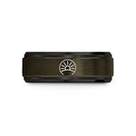 unique present ideas her – gunmetal & black tungsten sun path wedding band