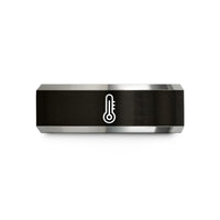 presents ideas for her – black & grey tungsten thermometer wedding band