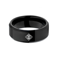 unique presents for her – black tungsten weave lattice wedding band