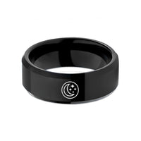 personalized presents for partners – black tungsten night sky stars wedding band