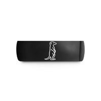 custom engraved ring men – black tungsten meerkat standing alert wedding band