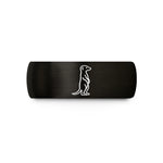 silver anniversary band for her – black tungsten meerkat standing alert wedding band