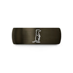 lasting gift for mom – gunmetal & black tungsten meerkat standing alert wedding band