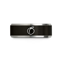 anniversary gift for mom – black & grey tungsten peach wedding band