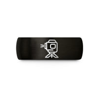 anniversary rings for couples – black tungsten laser level wedding band