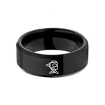 tungsten wedding bands set – black tungsten laser level wedding band