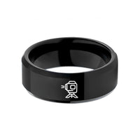 tungsten wedding bands set – black tungsten laser level wedding band