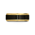 tungsten carbide rings set – black & gold tungsten major mace wedding band