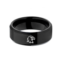 promise rings for her – black tungsten eagle wedding band