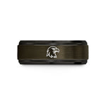 promise rings for her – gunmetal & black tungsten eagle wedding band