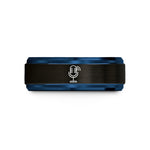 comfortable fit rings – black & blue tungsten streaming microphone wedding band