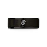 unique anniversary rings – black tungsten streaming microphone wedding band