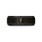 engraved promise ring – black tungsten tuning fork wedding band