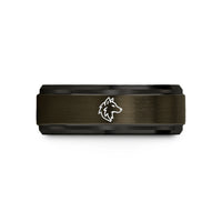 ladies comfort-fit tungsten – gunmetal & black tungsten wolf wedding band
