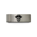 unique presents for women – blue & gray tungsten buccaneer skull tricorn wedding band