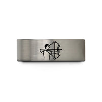 special presents for her – black & blue & silver tungsten compound archer draw wedding band