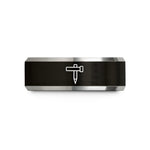 unique present ideas her – black & grey tungsten marking gauge wedding band