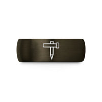 personalized jewelry presents – gunmetal & black tungsten marking gauge wedding band
