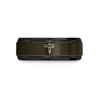 personalized jewelry presents – gunmetal & black tungsten marking gauge wedding band