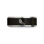unique presents for women – black & gray tungsten paddle blades wedding band