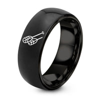 25th Birthday Gifts for Her – black tungsten paddle blades ring