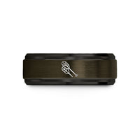 custom rings for women – gunmetal & black tungsten paddle blades wedding band