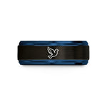tungsten carbide wedding band – black & blue tungsten dove wedding band