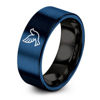wedding band for her – black & blue tungsten dove ring