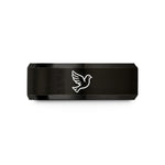 tungsten carbide wedding band – black tungsten dove wedding band