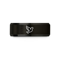 tungsten carbide wedding band – black tungsten dove wedding band