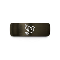 anniversary rings for men – gunmetal & black tungsten dove wedding band