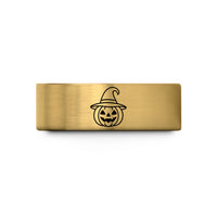 tungsten bands for men – gold tungsten pumpkin witch hat wedding band