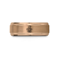 men's silver wedding bands – rose gold tungsten pumpkin witch hat wedding band