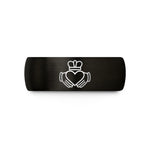 tungsten wedding bands men – black & rose gold tungsten claddagh symbol wedding band