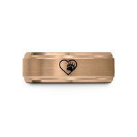unique rings for men – rose gold tungsten pride paw wedding band