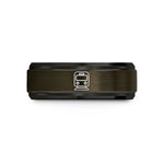 personalized rings for men – gunmetal & black tungsten subway train wedding band