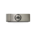 custom wedding bands men – black & gray tungsten belt knot wedding band
