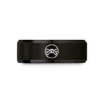 anniversary rings for couples – black tungsten belt knot wedding band