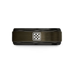 custom rings for her – gunmetal & black tungsten checkerboard wedding band